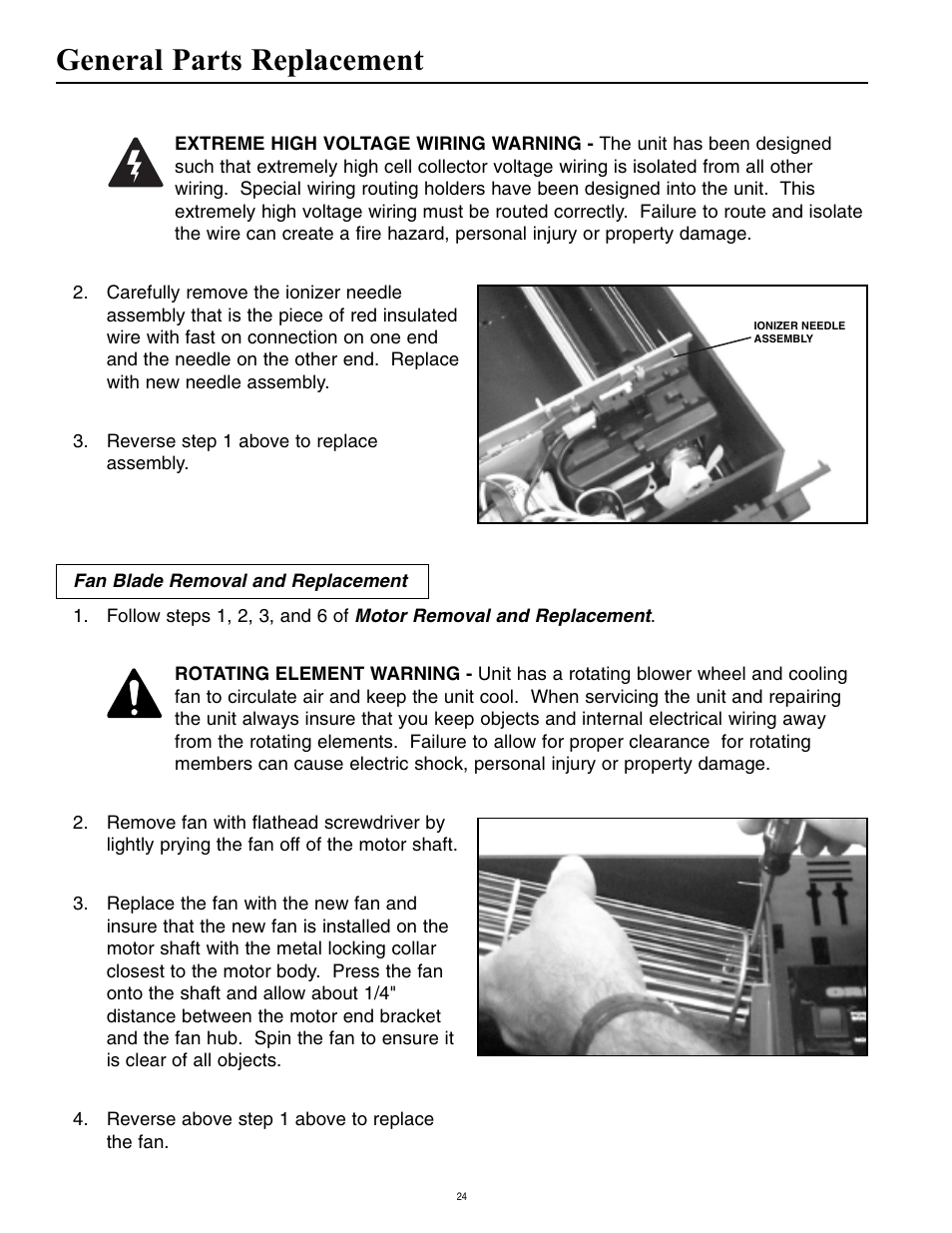 General parts replacement | Oreck Super Air 5 447628 User Manual | Page 24 / 28