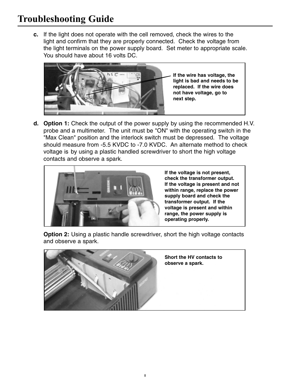 Troubleshooting guide | Oreck Super Air 5 447628 User Manual | Page 8 / 28