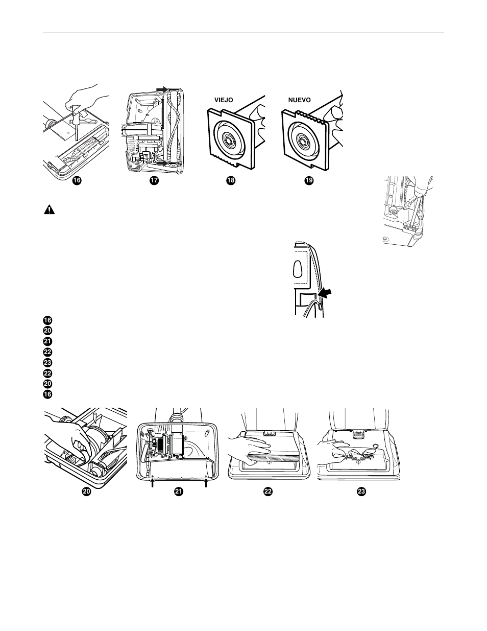 Reemplazo de la bombilla, Reemplazo del cepilla orillador, Uso de una tableta oreck fresh air | Oreck Upright Vacuum XL Silver Series U3771 User Manual | Page 16 / 28