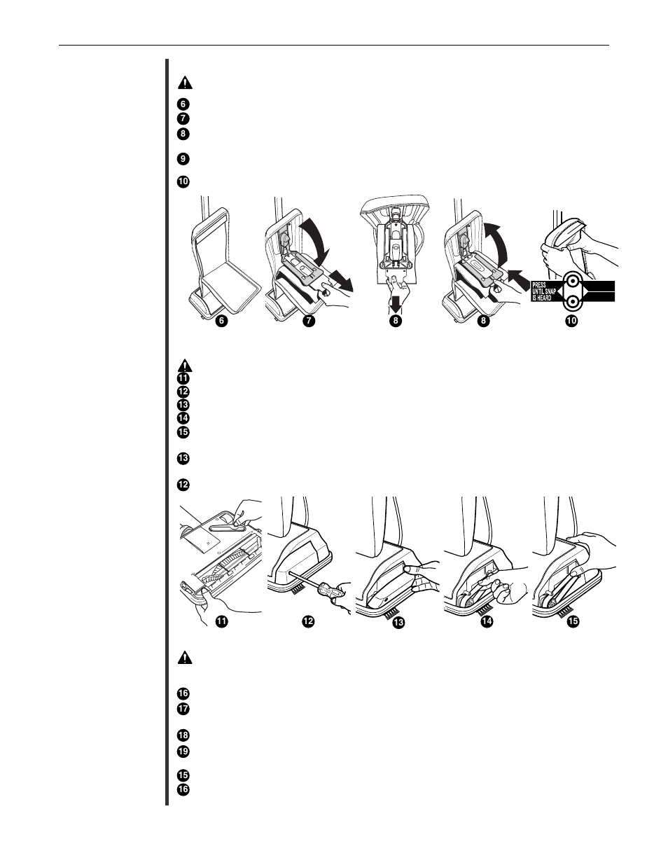 Entretien, Réglage ou remplacement du balai | Oreck Upright Vacuum XL Silver Series U3771 User Manual | Page 24 / 28