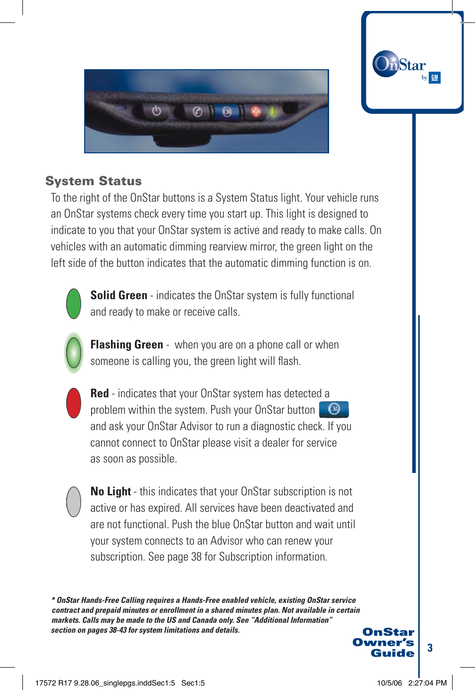OnStar 17572 R17 User Manual | Page 5 / 48