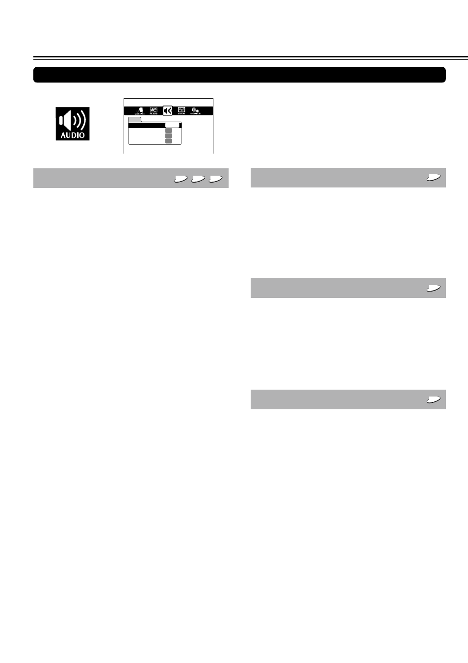 Customizing the function settings, Dynamic range control, Karaoke vocal | Extended audio feature, Explanation of each item in the audio category, Audio out select | Onkyo DR-2000 User Manual | Page 56 / 72