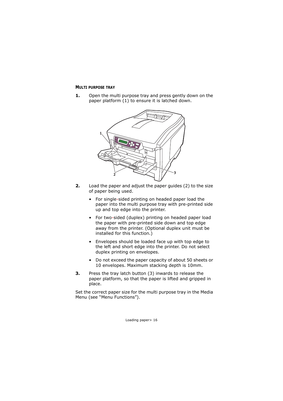 Multi purpose tray | Oki C5250 User Manual | Page 16 / 83