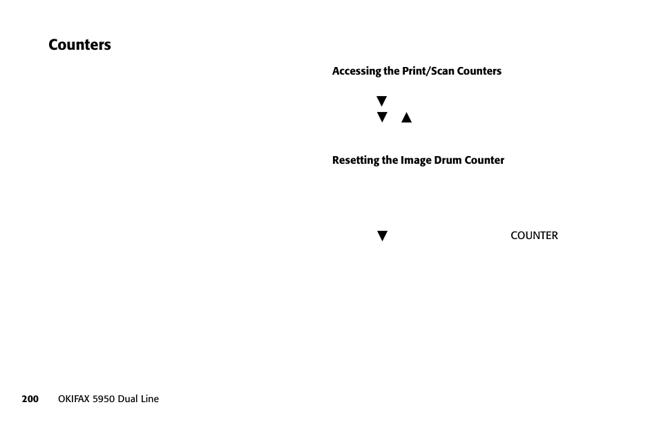 Counters | Oki FAX 5950 User Manual | Page 214 / 248