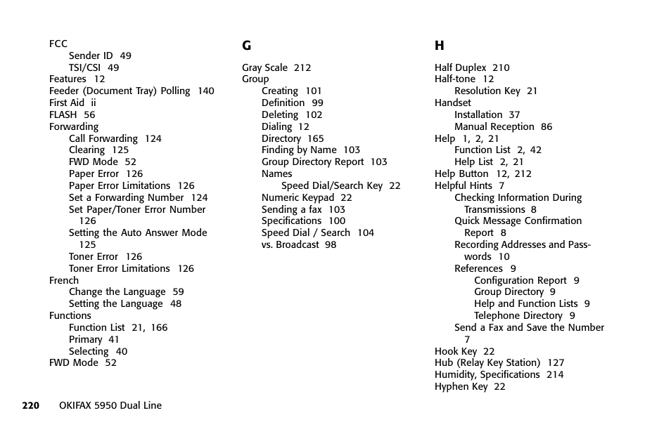 Oki FAX 5950 User Manual | Page 234 / 248