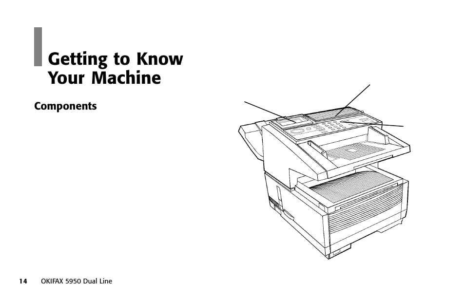 Overview, Getting to know your machine | Oki FAX 5950 User Manual | Page 28 / 248