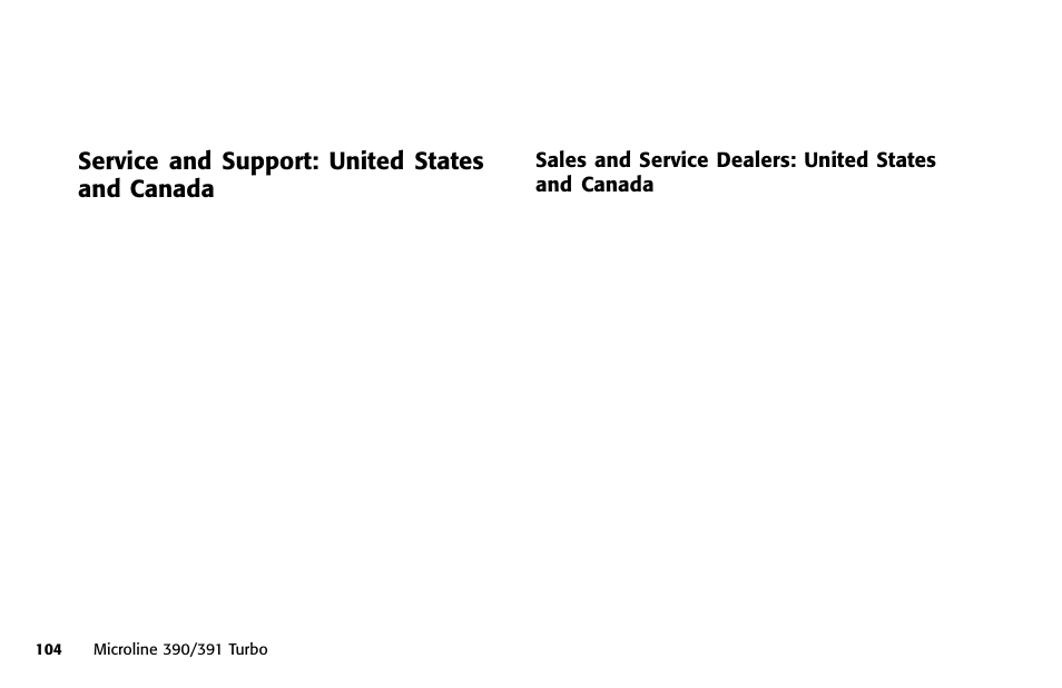 Service and support: united states and canada, Proof of purchase | Oki 391 User Manual | Page 104 / 135