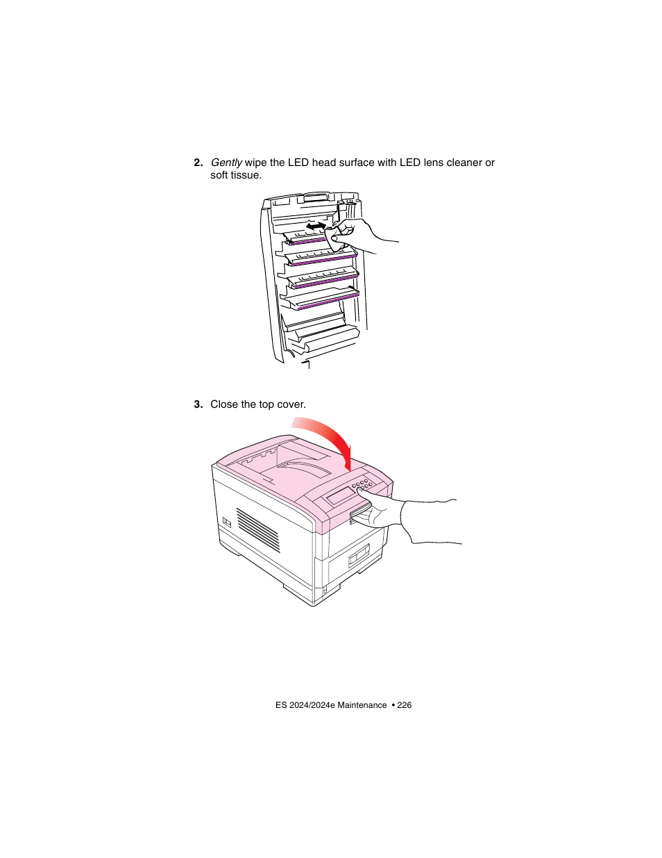 Close the top cover | Oki 2024/2024e User Manual | Page 226 / 260