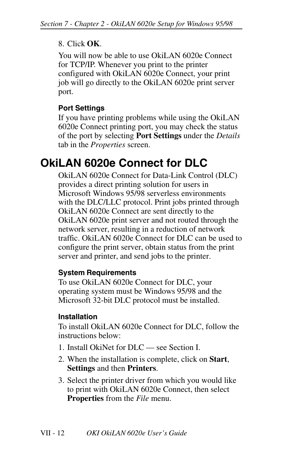 Okilan 6020e connect for dlc | Oki lan 6020E User Manual | Page 210 / 226