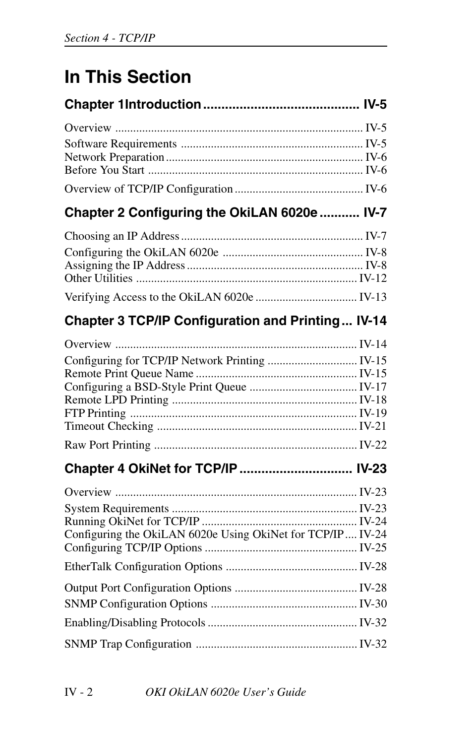 In this section | Oki lan 6020E User Manual | Page 84 / 226