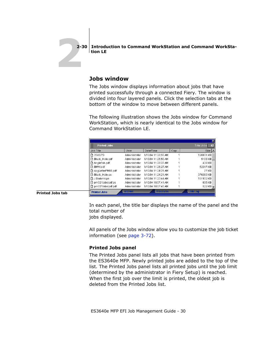 Jobs window | Oki ES3640E User Manual | Page 30 / 220