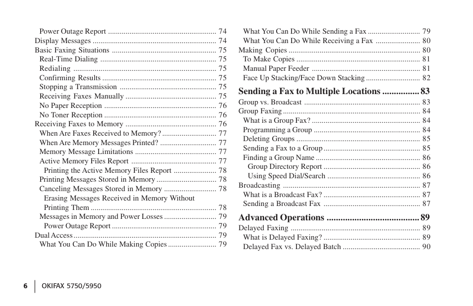 Oki 59502 User Manual | Page 6 / 172