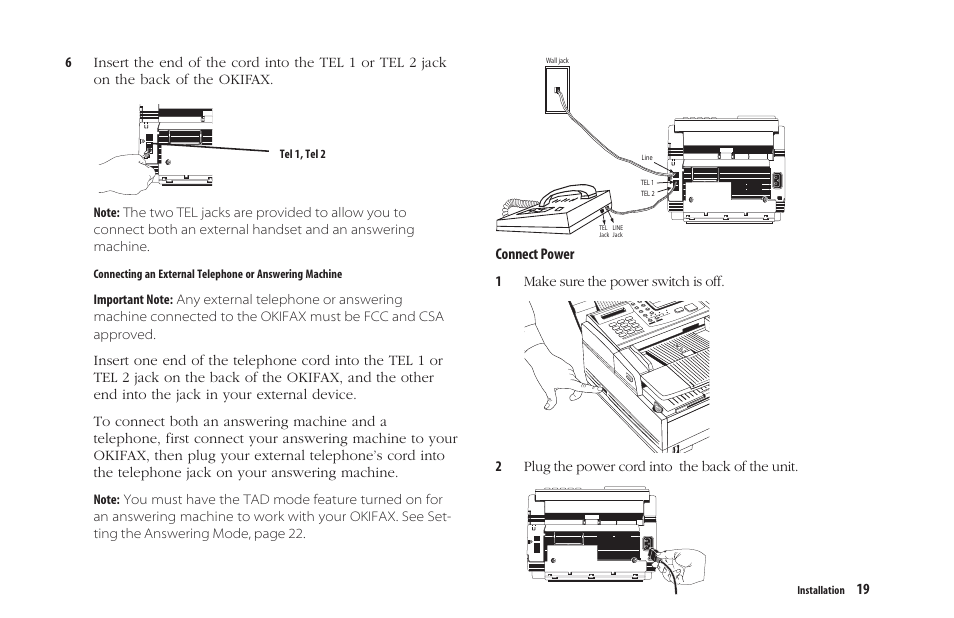 Connect power | Oki 5300 Plus User Manual | Page 32 / 109