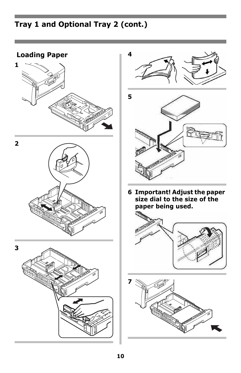 Tray 1 and optional tray 2 (cont.) | Oki C8800 User Manual | Page 10 / 87