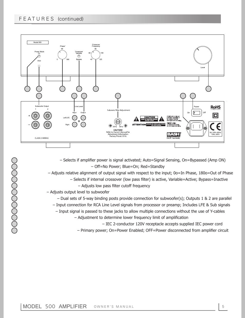 Model 500 amplifier | OEM Systems 500 User Manual | Page 5 / 12