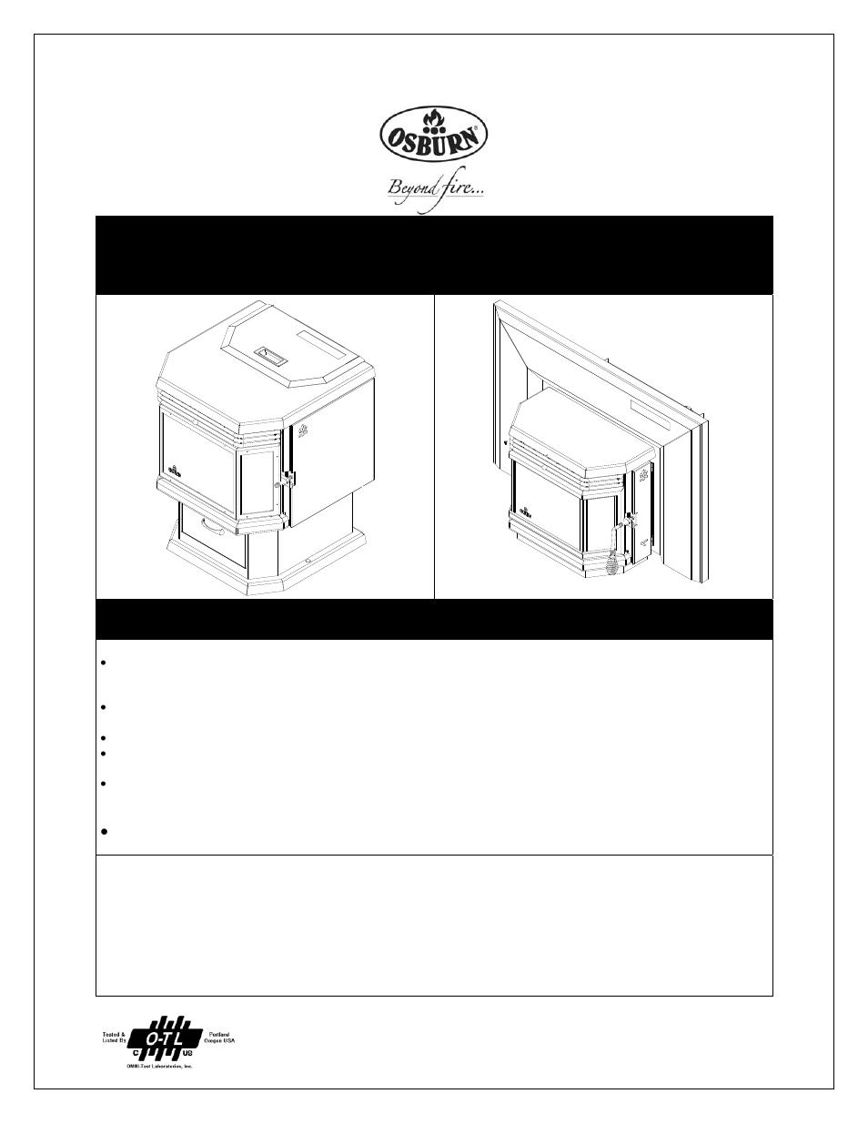 Osburn Stoves by SB I HYBRID 35 User Manual | 36 pages