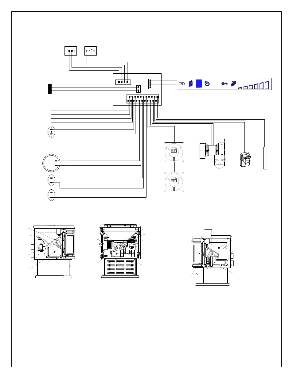 Electrical diagram, Figure 51 electrical diagram, Figure 52 components left side | Figure 53 components rear, Figure 54 components right side, Control board, Electric shock | Osburn Stoves by SB I HYBRID 35 User Manual | Page 32 / 36