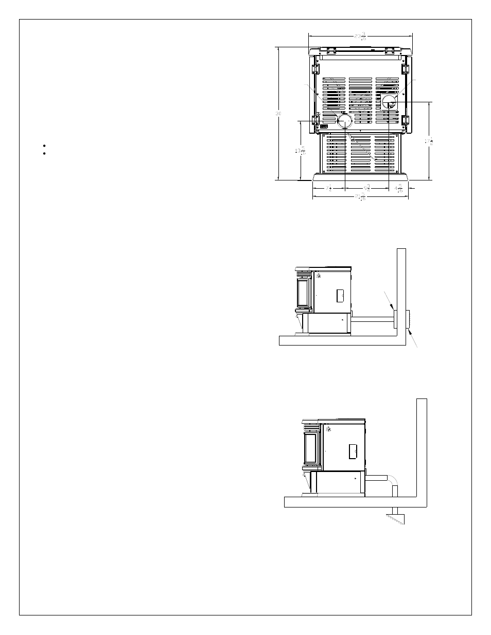 Figure 4 rear view, Figure 5 fresh air supply, Figure 6 ventilated crawl space | Osburn Stoves by SB I HYBRID 35 User Manual | Page 8 / 36