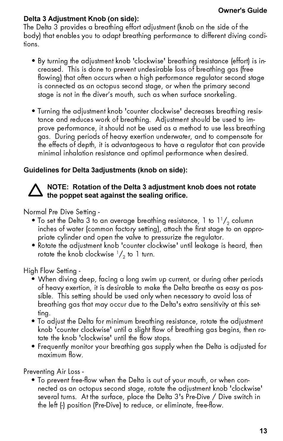 Oceanic Regulator Equipment User Manual | Page 13 / 20