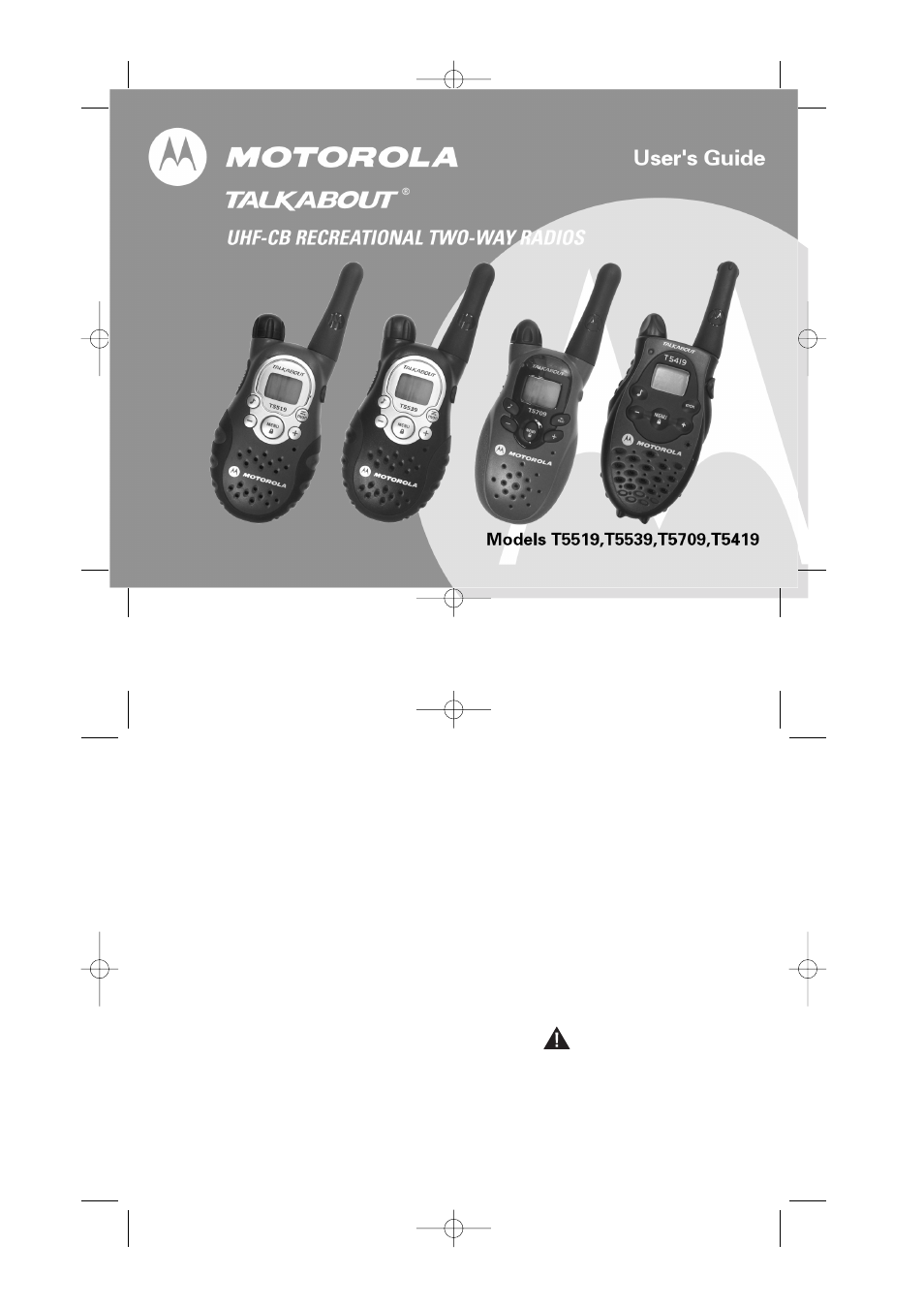 User's guide, Uhf-cb recreational two-way radios | Oricom T5539 User Manual | Page 12 / 12