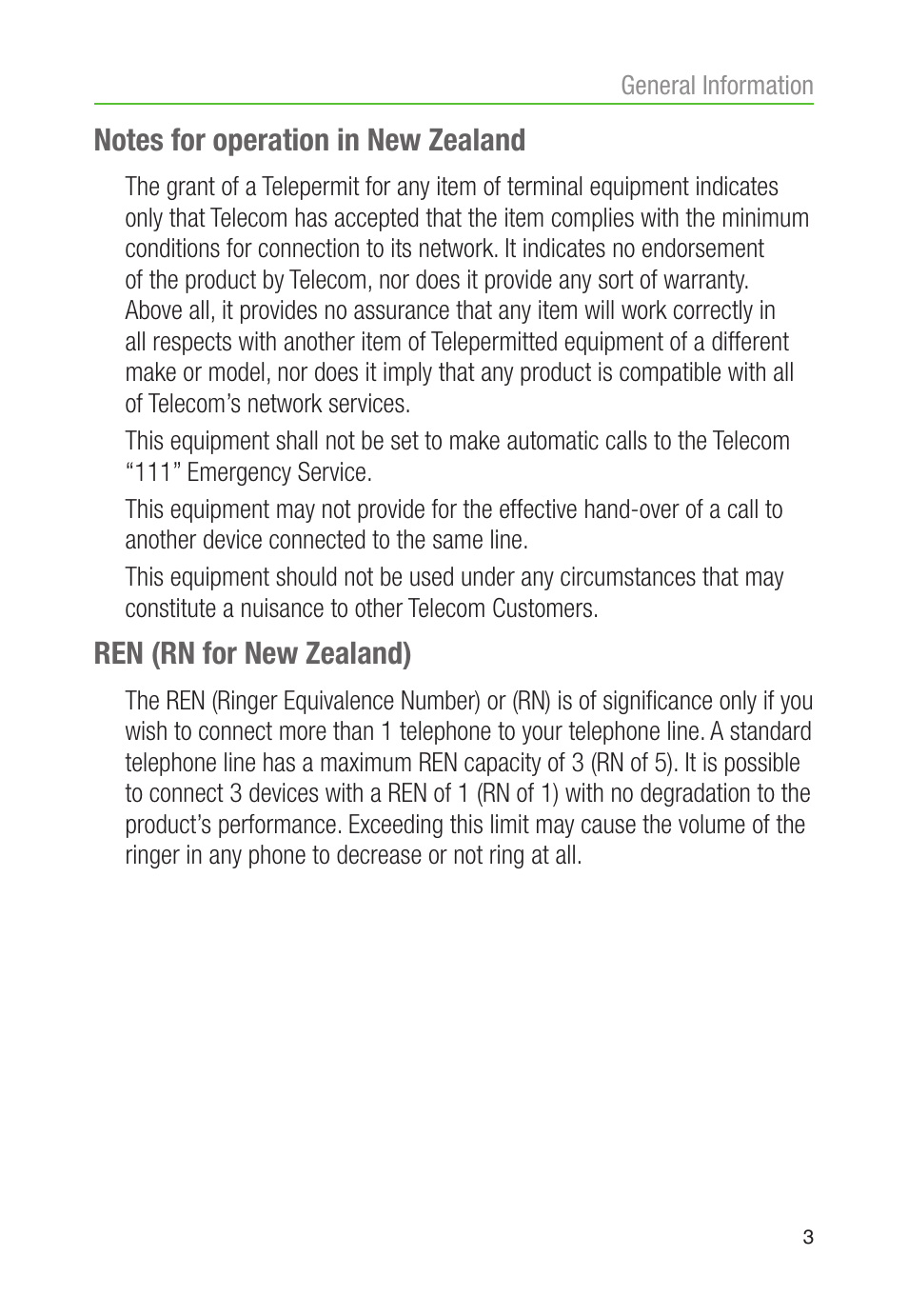 Ren (rn for new zealand) | Oricom CARE80 User Manual | Page 5 / 18