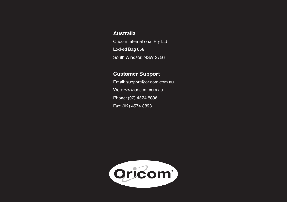 Oricom ECO70 User Manual | Page 36 / 36