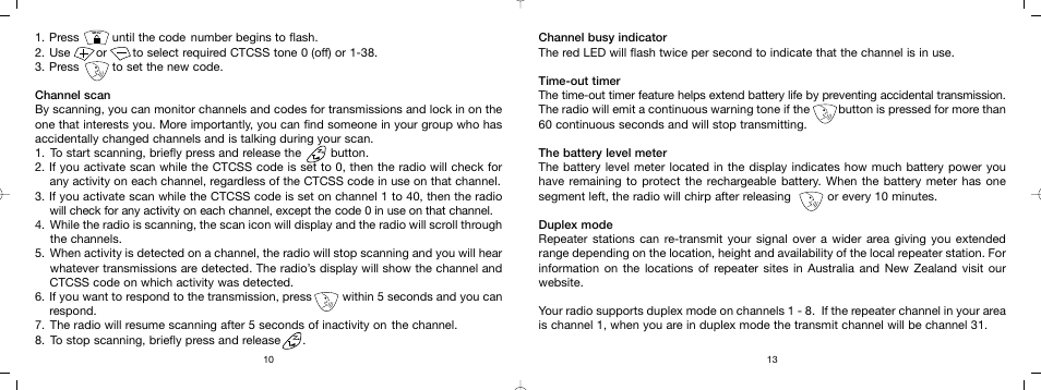 Oricom UHF TWO-WAY RADIOS PMR1000R User Manual | Page 11 / 12