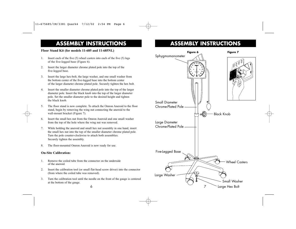 Assembly instructions | Omron 11-685NL User Manual | Page 4 / 5