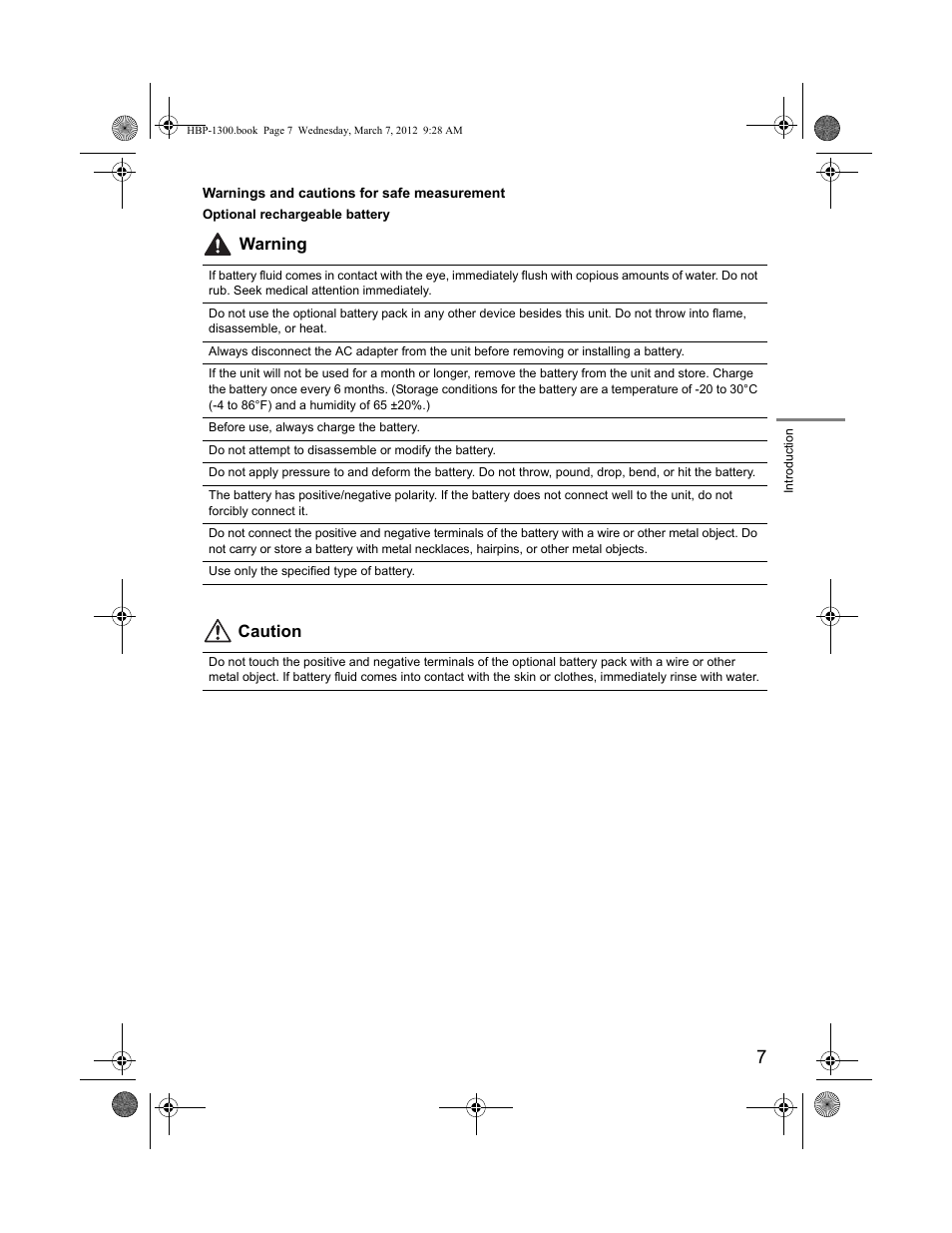Warning caution | Omron Professional Blood Pressure Monitor HBP-1300 User Manual | Page 9 / 40