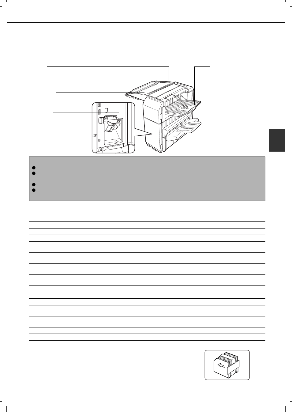 3finisher, Part names specifications | Olivetti 4501 User Manual | Page 63 / 188