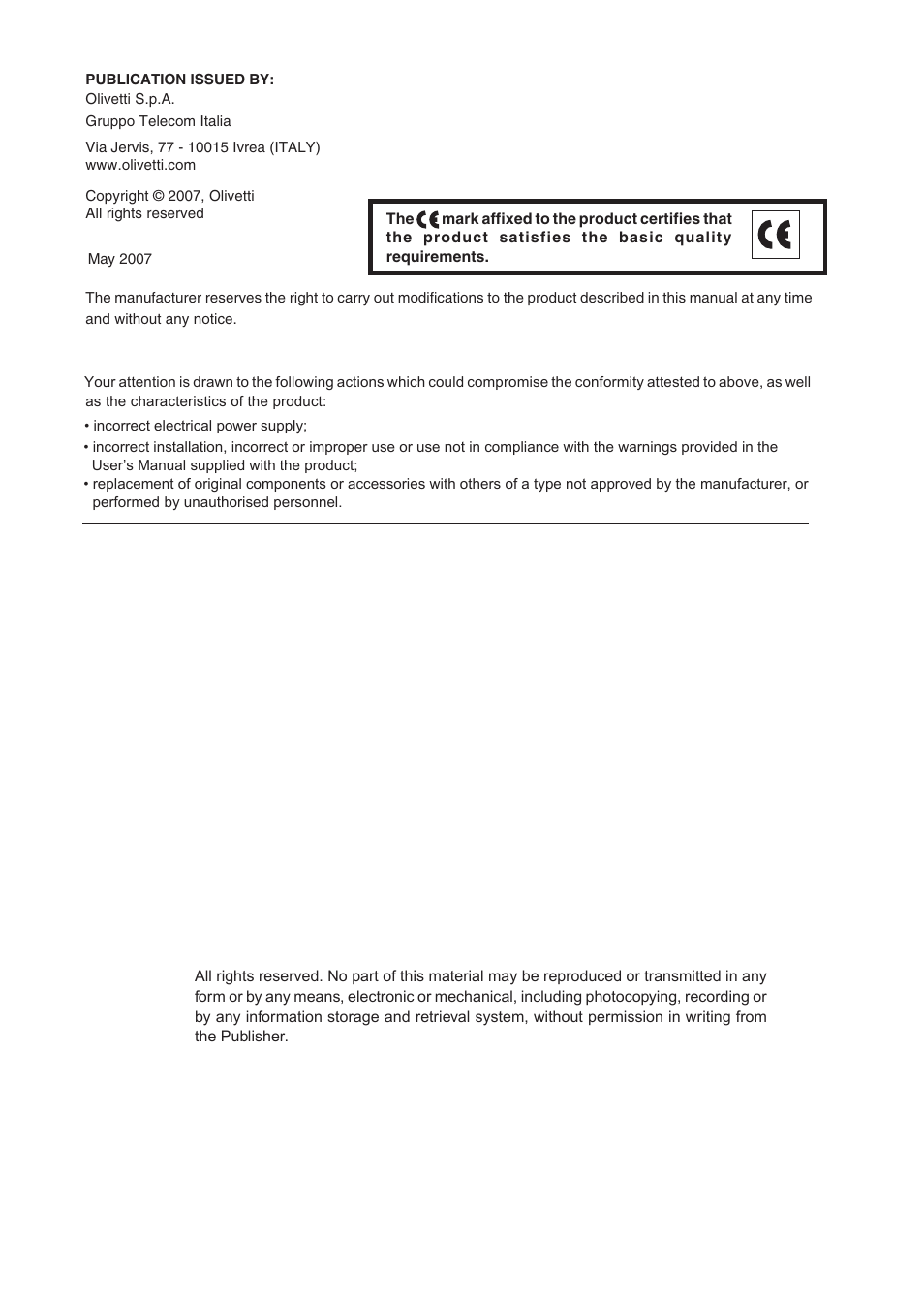 Olivetti PG L26 Special User Manual | Page 2 / 93