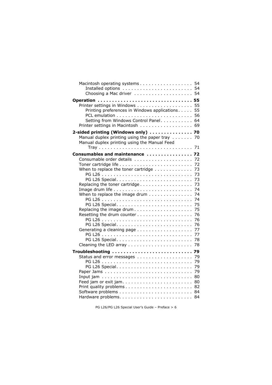 Olivetti PG L26 Special User Manual | Page 6 / 93