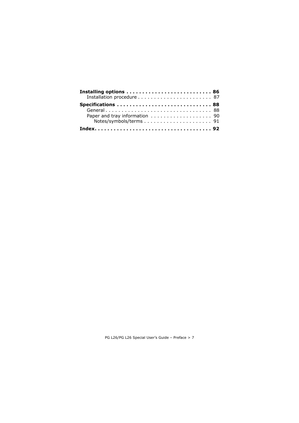 Olivetti PG L26 Special User Manual | Page 7 / 93