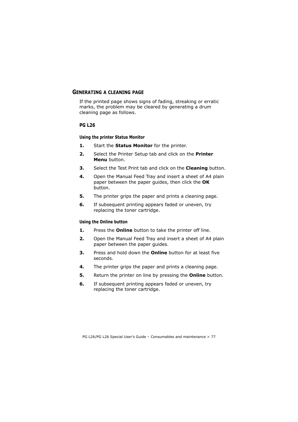 Pg l26 | Olivetti PG L26 Special User Manual | Page 77 / 93
