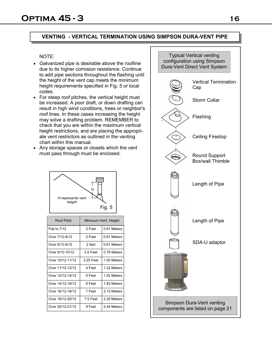 Optima 45 - 3 | Optima Company Optima 45 - 3 User Manual | Page 16 / 49
