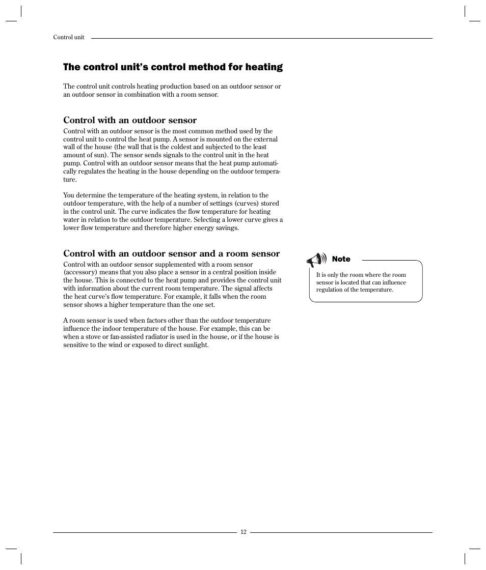 The control unit’s control method for heating | Optima Company 600 - 1700 User Manual | Page 12 / 38