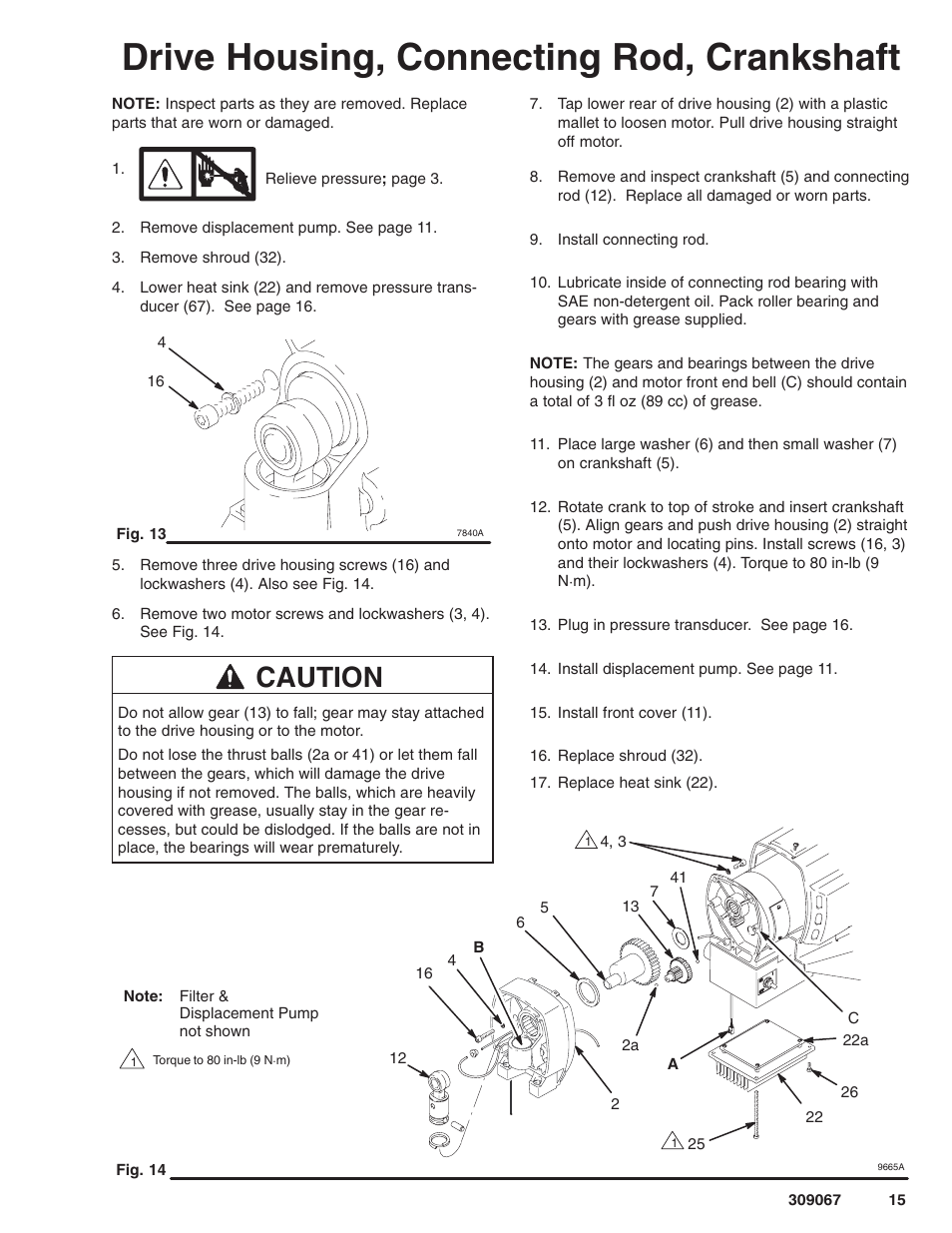 Drive housing, connecting rod, crankshaft, Caution | Oracom ULTRA MAX 695 User Manual | Page 15 / 28