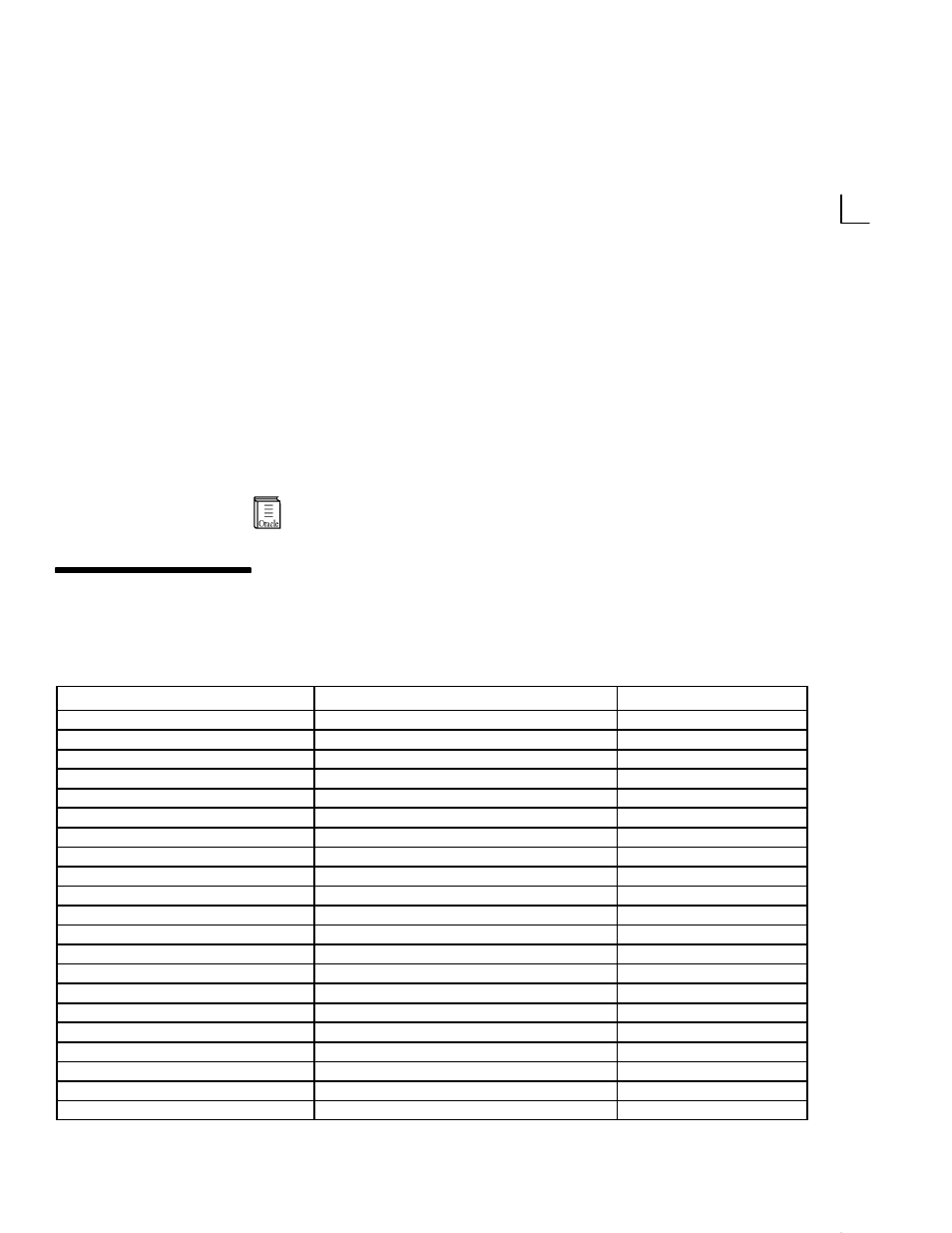 Initialization parameters, Parameter name default value range of values | Oracle A423961 User Manual | Page 132 / 202