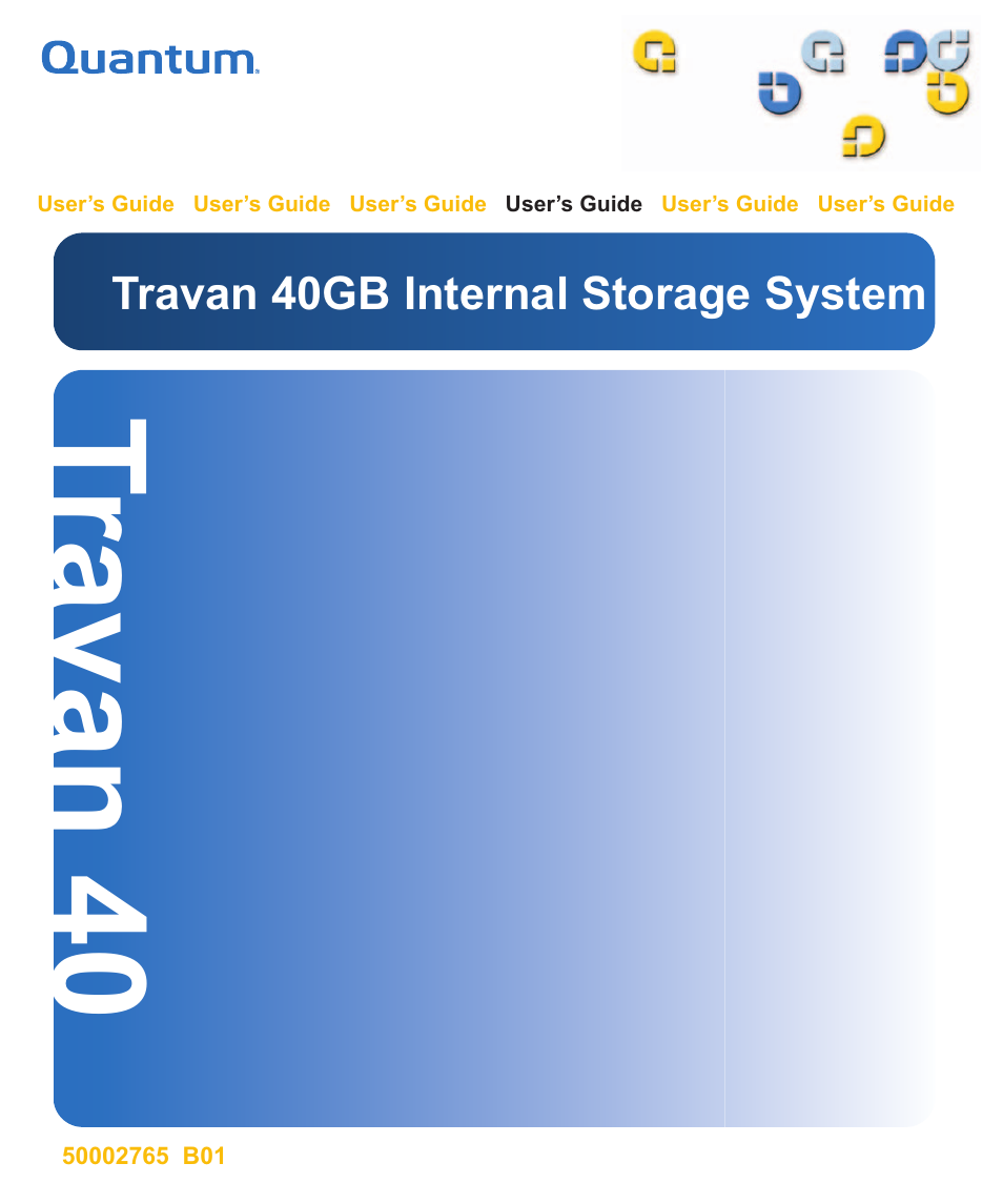 Quantum Internal Storage System Travan 40 GB User Manual | 26 pages