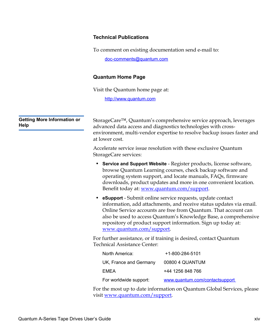 Quantum Tape Drive A-Series User Manual | Page 14 / 105