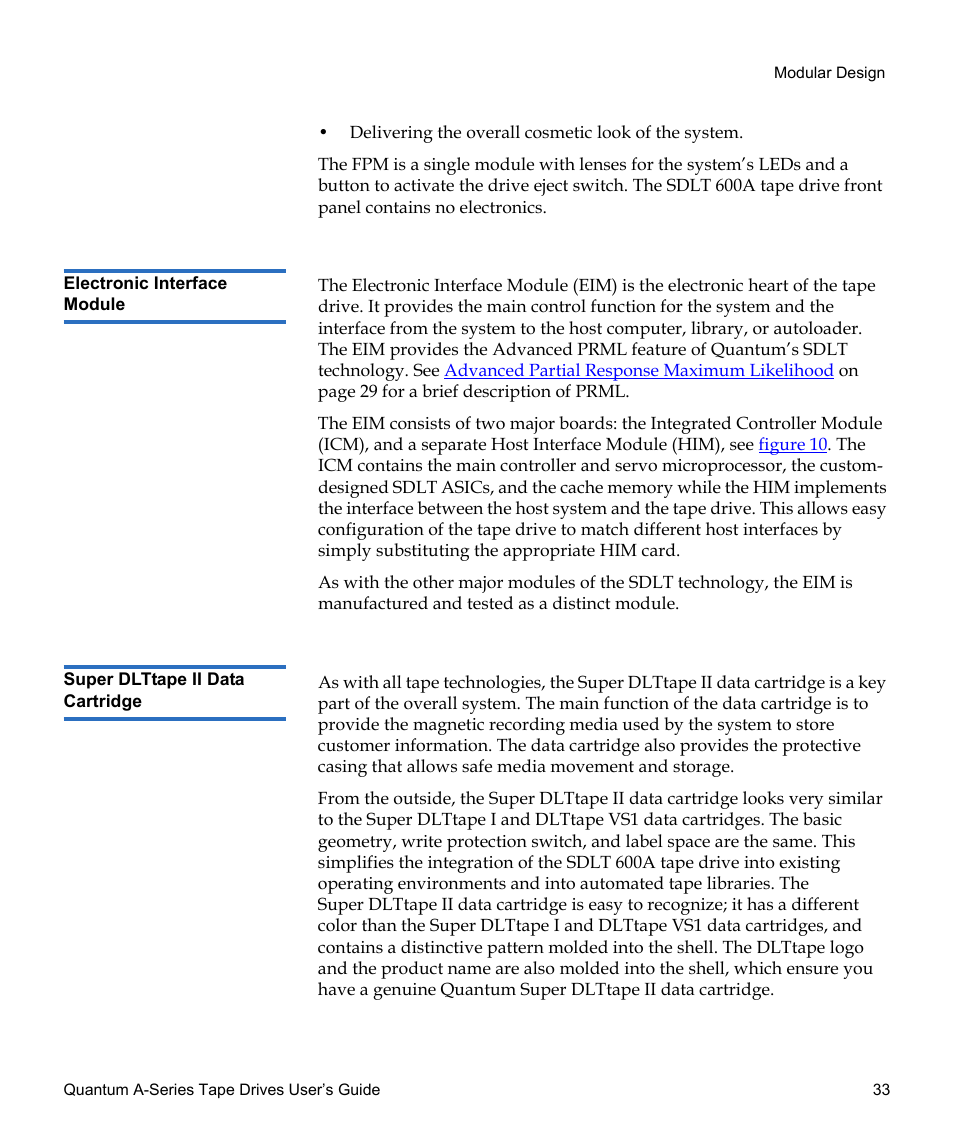 Electronic interface module, Super dlttape ii data cartridge | Quantum Tape Drive A-Series User Manual | Page 49 / 105