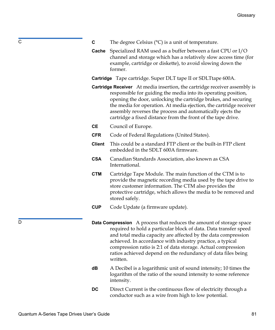 Quantum Tape Drive A-Series User Manual | Page 97 / 105