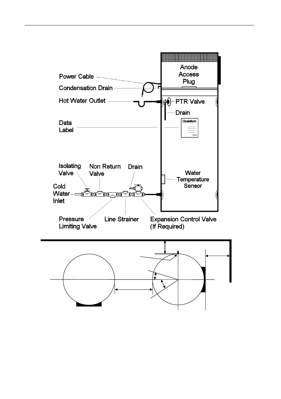 Quantum energy technologies, Owner’s manual, Figure 1: installation diagram (compact systems) | Tank orientation diagram for compact units | Quantum 270-11AC3-134 User Manual | Page 12 / 40