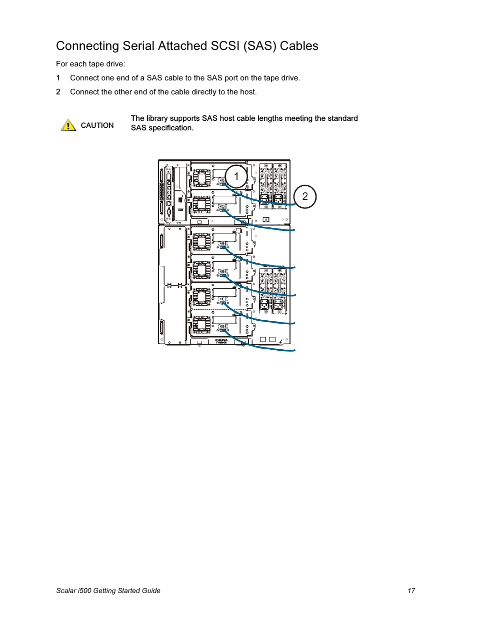 Connecting serial attached scsi (sas) cables | Quantum Scalar i500 User Manual | Page 17 / 148