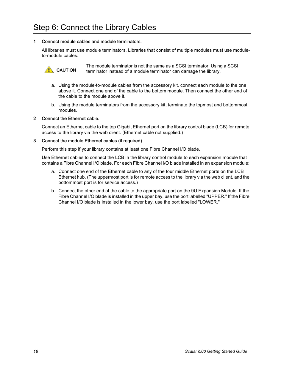 Step 6: connect the library cables | Quantum Scalar i500 User Manual | Page 18 / 148