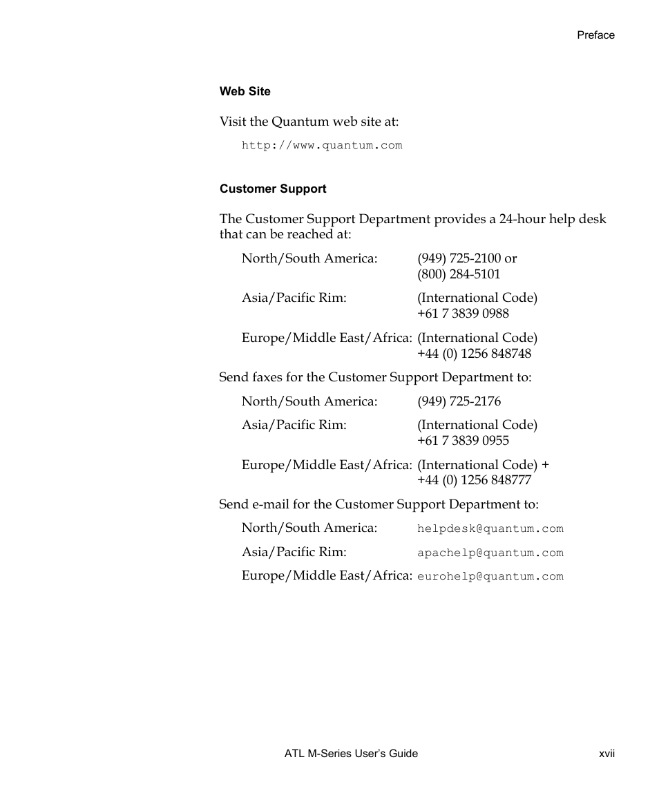 Quantum ATL M-Series User Manual | Page 17 / 222