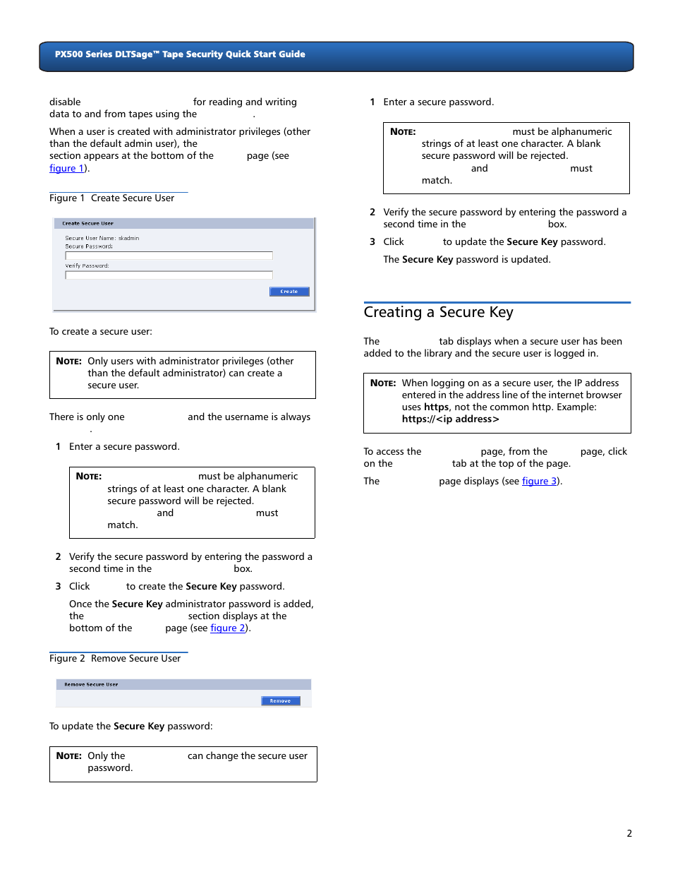 Creating a secure key | Quantum DLTSageTM Tape Security PX500 Series User Manual | Page 2 / 6