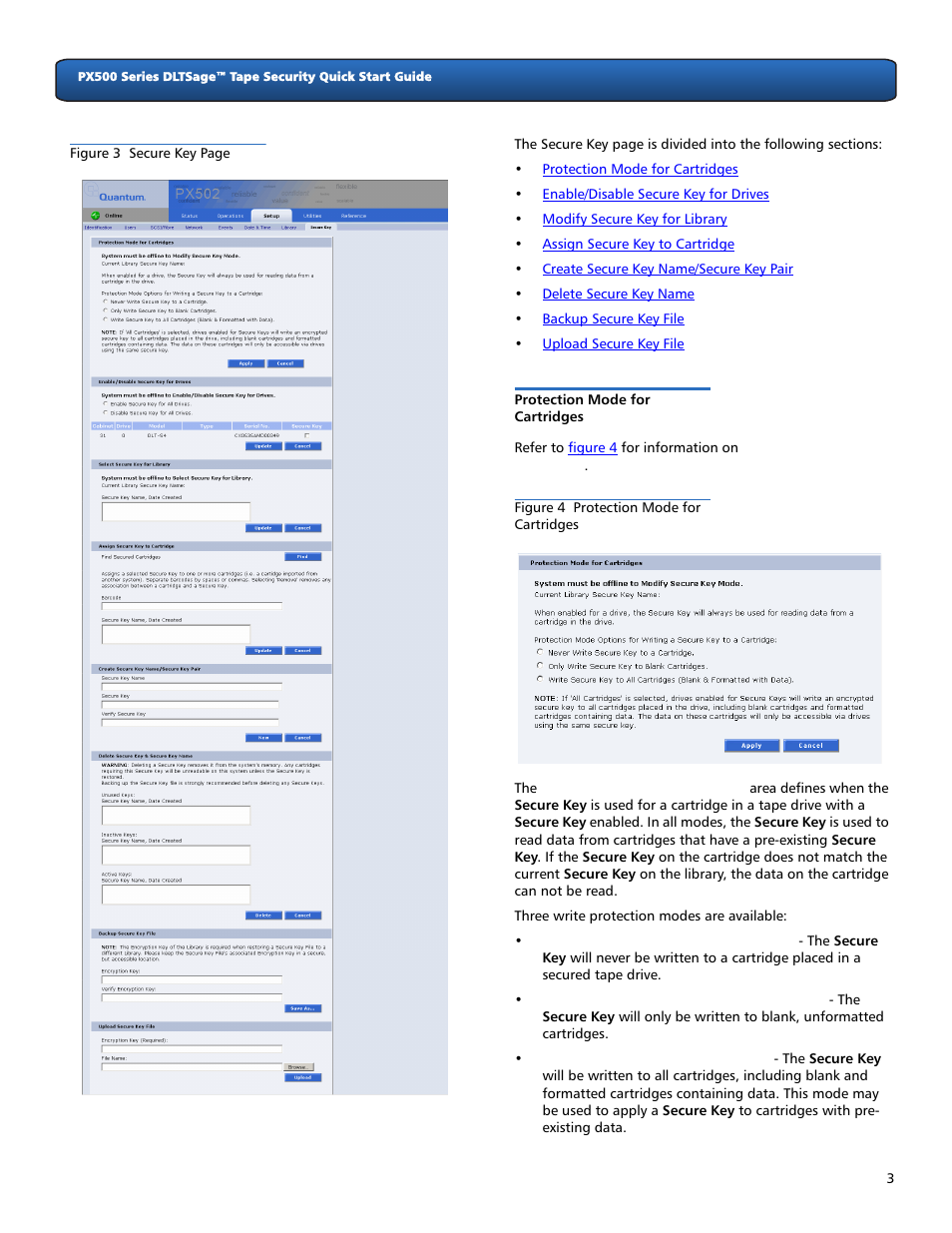 Protection mode for cartridges, Figure 3 | Quantum DLTSageTM Tape Security PX500 Series User Manual | Page 3 / 6