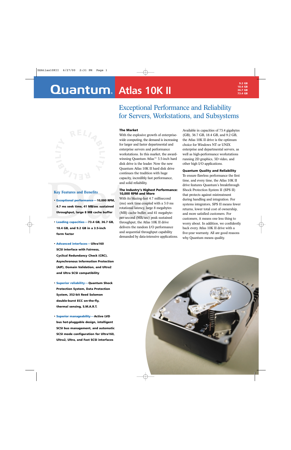 Quantum Atlas 10K II User Manual | 2 pages