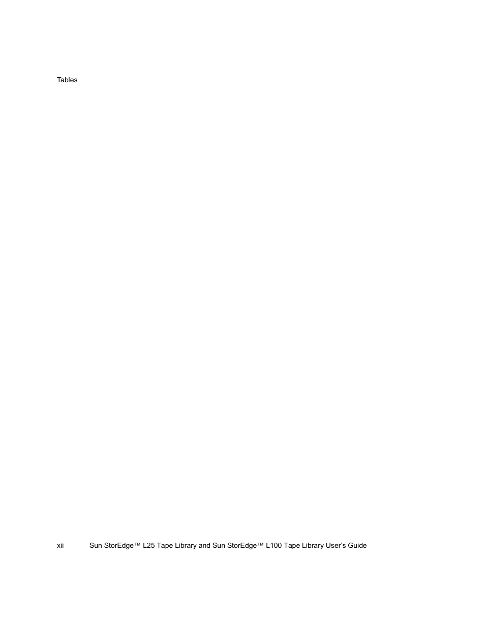 Quantum Sun StorEdge L100 User Manual | Page 12 / 192